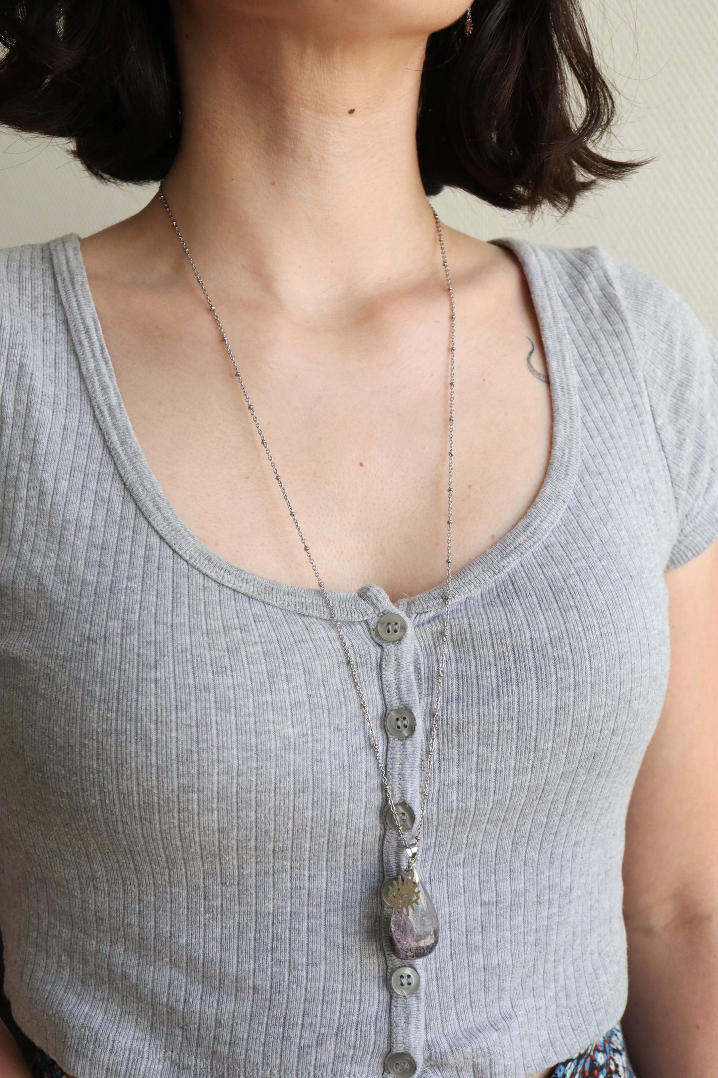 Talisman d’éveil spirituel ☽ Lodolite & troisième œil