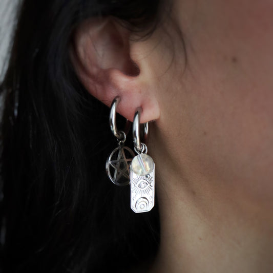 Boucles d'oreilles Mix & Match ☽ Argentées
