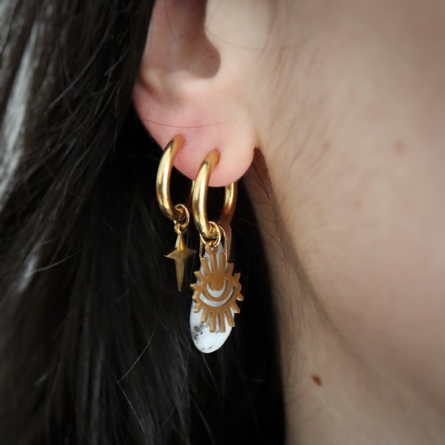 Boucles d'oreilles Mix & Match ☽ Dorées
