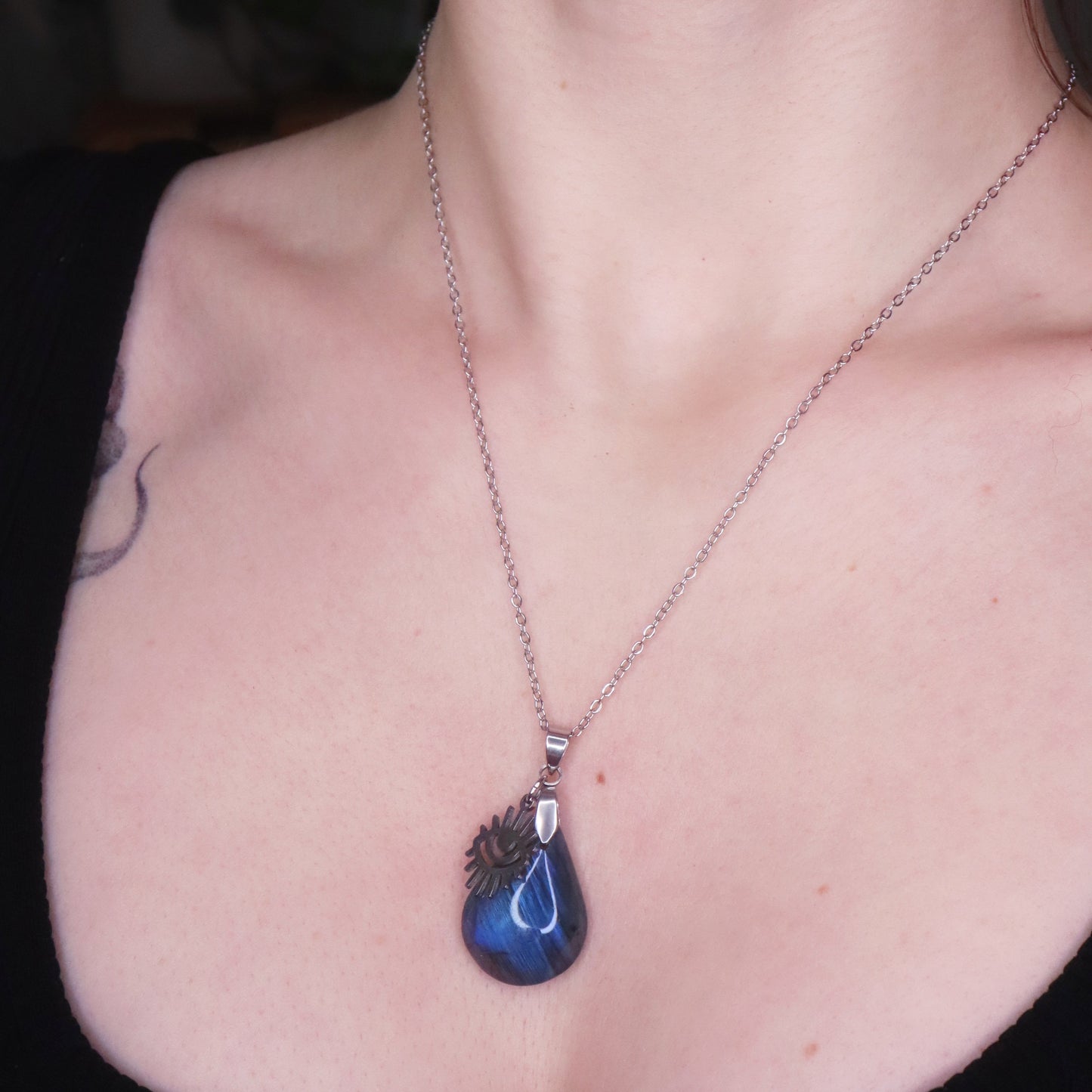 Pendentif Labradorite bleue