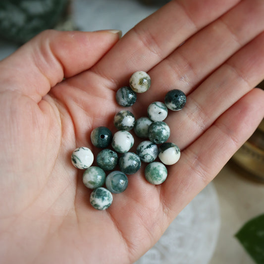 Mix & match☽ Perle Agate arbre 8mm