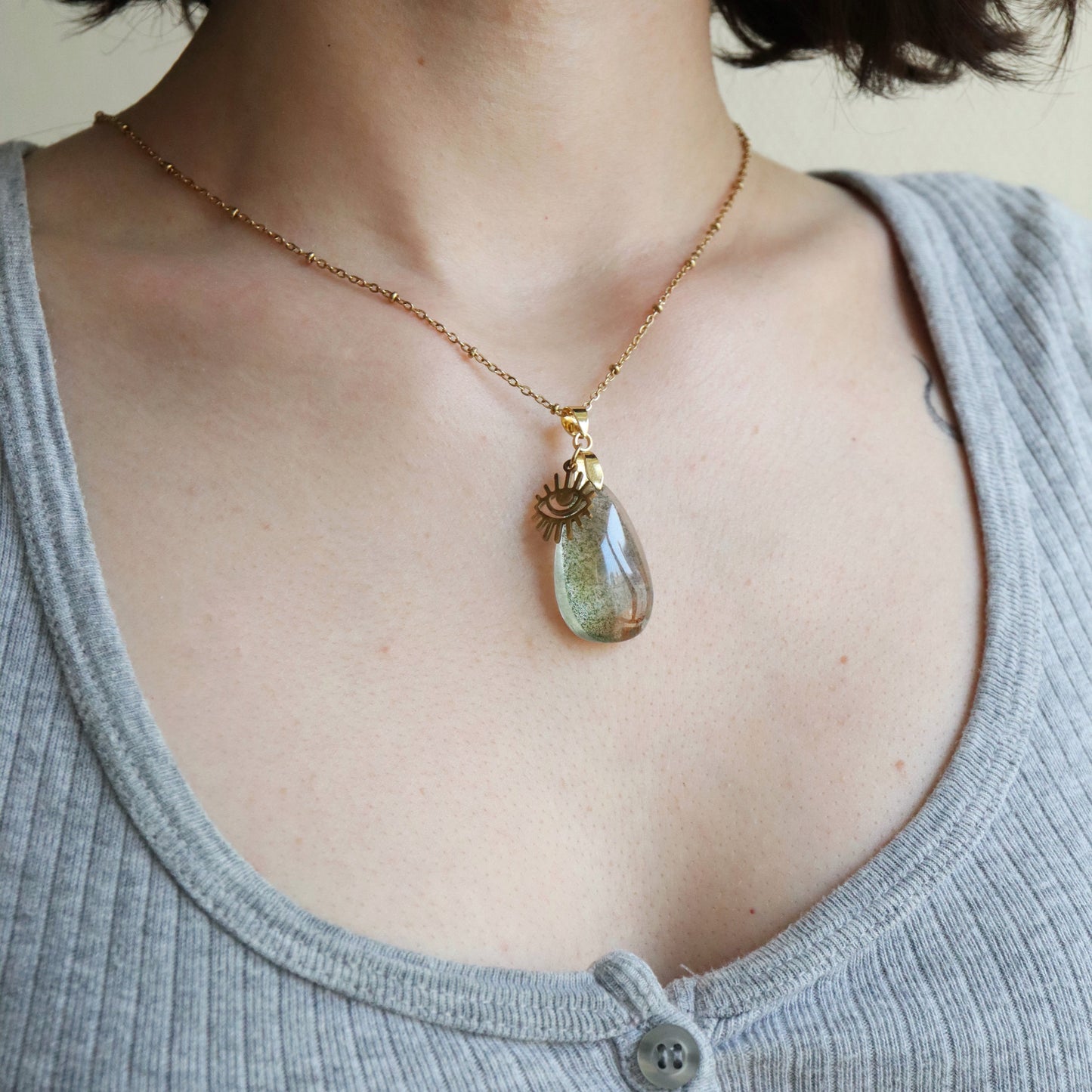 Talisman d’éveil spirituel ☽ Lodolite & troisième œil