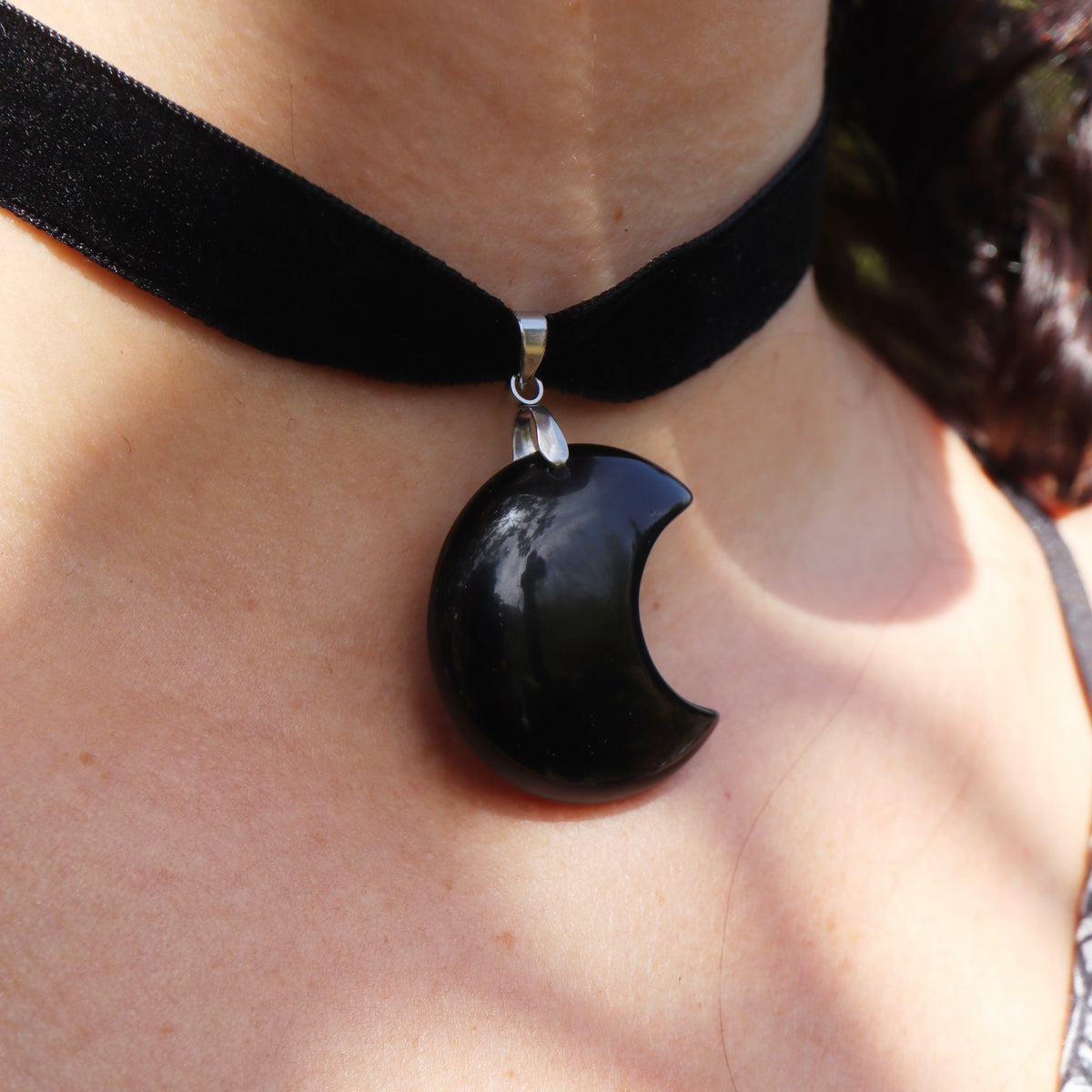 Collier Moonstruck ☽ Obsidienne