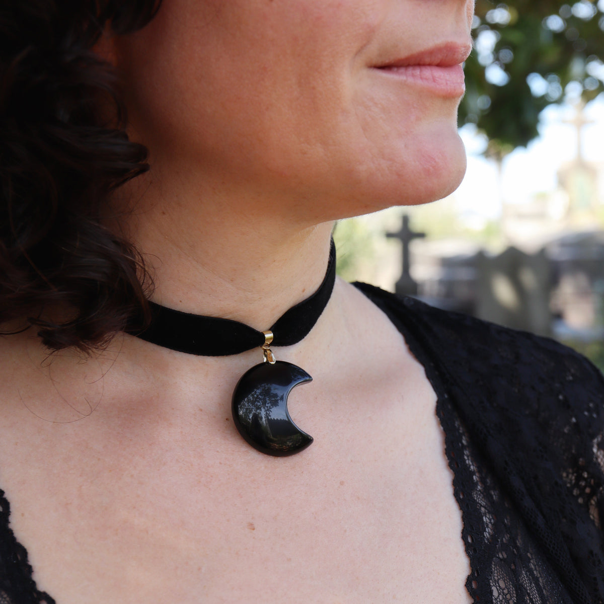 Collier Moonstruck ☽ Obsidienne