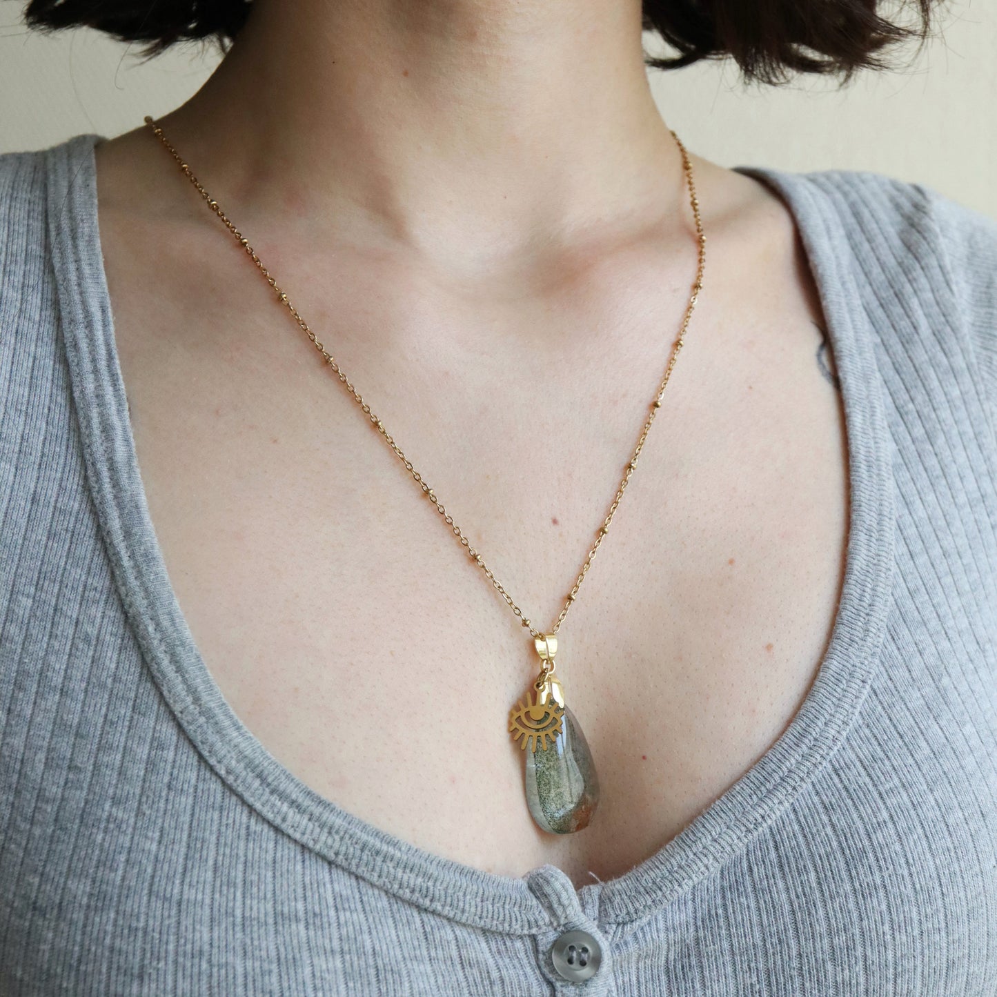 Talisman d’éveil spirituel ☽ Lodolite & troisième œil