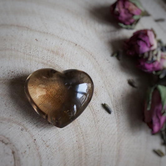 Cœur☽ Quartz fumé ou Agate fleur