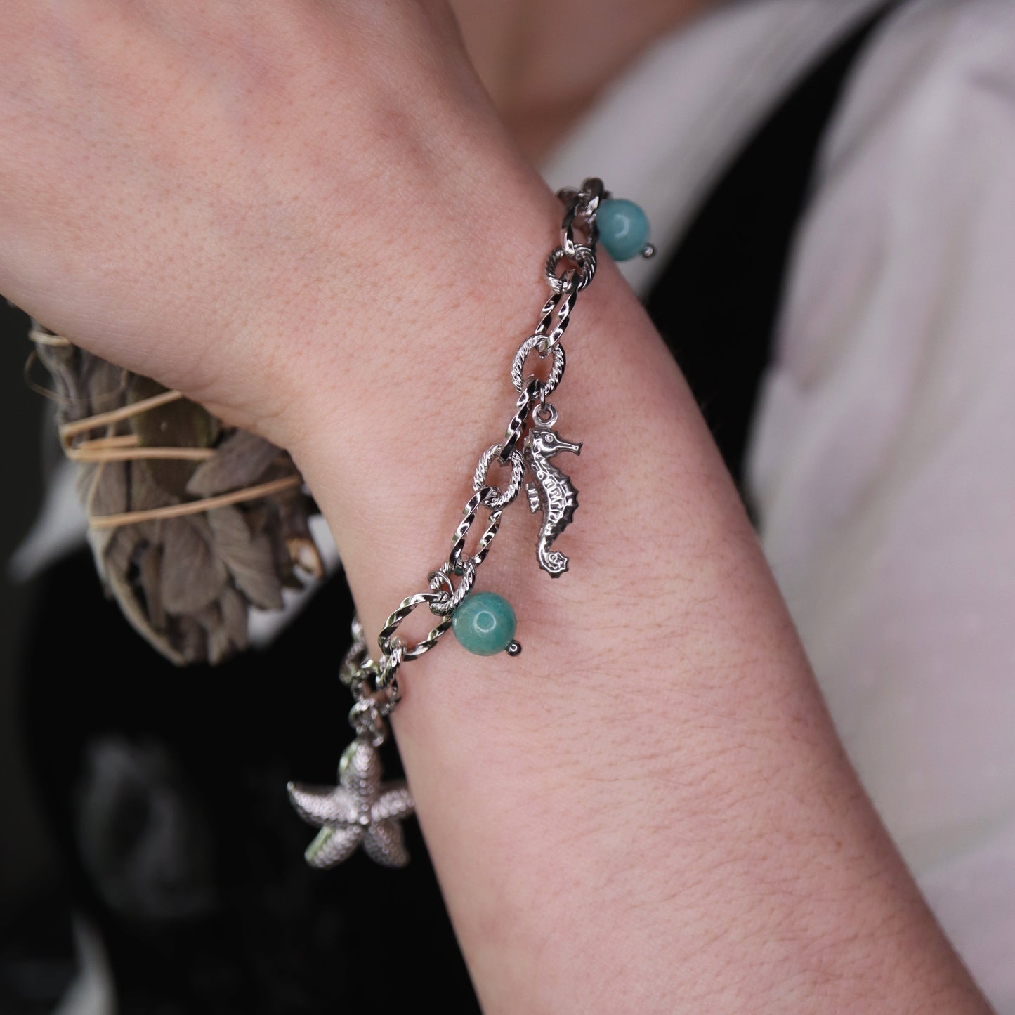 Bracelet d'apaisement ☽ Amazonite & Magie Marine