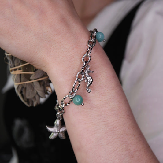 Bracelet d'apaisement ☽ Amazonite & Magie Marine