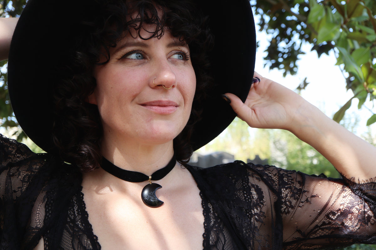 Collier Moonstruck ☽ Obsidienne