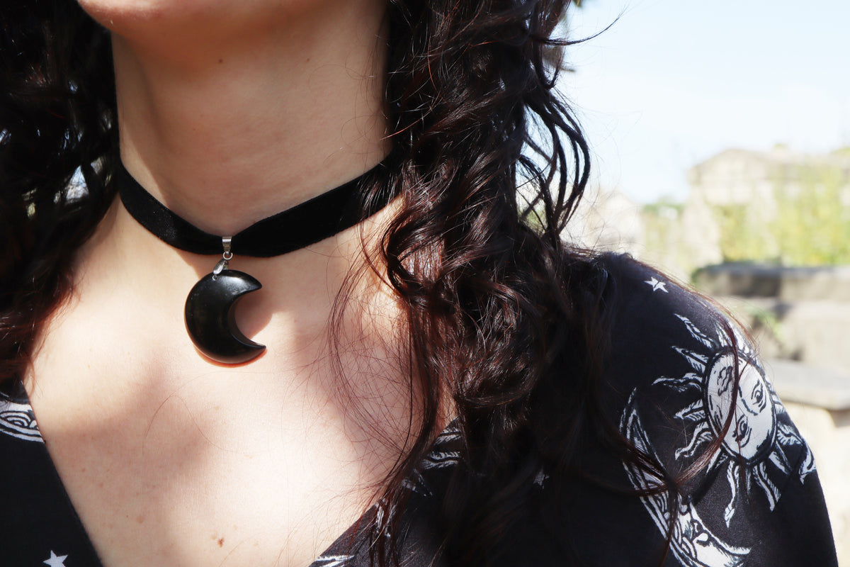 Collier Moonstruck ☽ Obsidienne