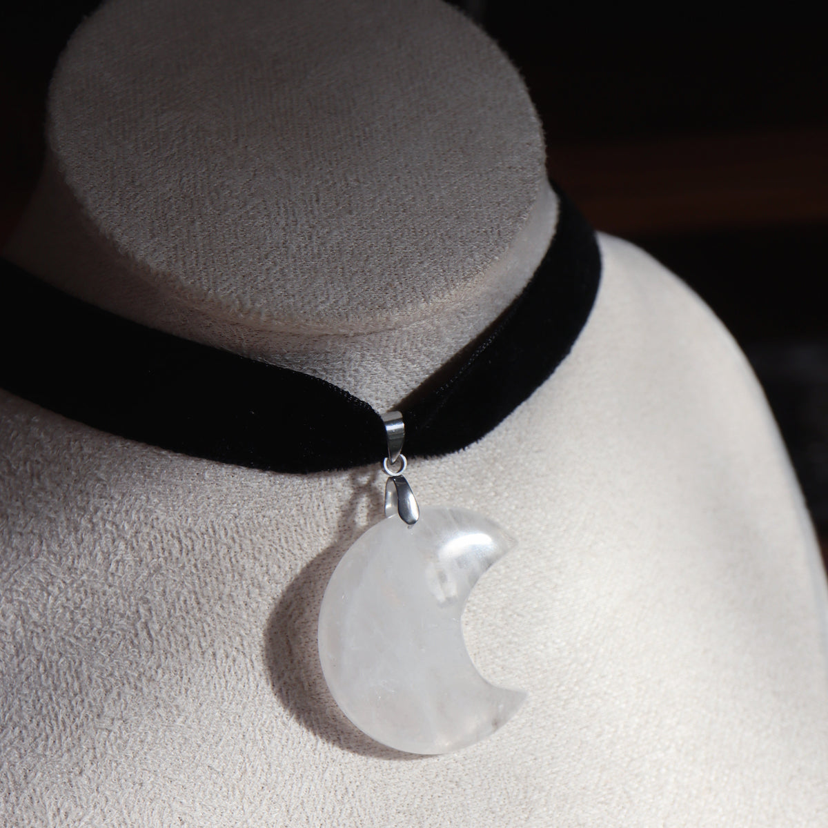 Collier Moonstruck ☽ Obsidienne, Améthyste & Cristal de roche