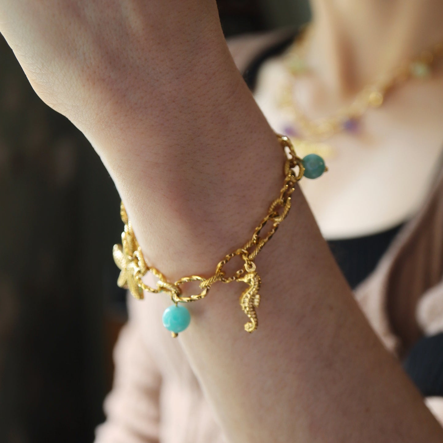 Bracelet d'apaisement ☽ Amazonite & Magie Marine